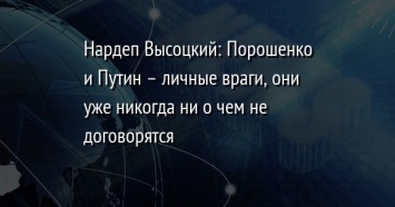 Нардеп Высоцкий: Порошенко и Путин - личные враги, они уже никогда ни о чем не договорятся