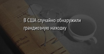 В США случайно обнаружили грандиозную находку