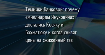 Темники Банковой: почему «миллиарды Януковича» достались Косяку и Бахматюку и когда снизят цены на сжиженный газ