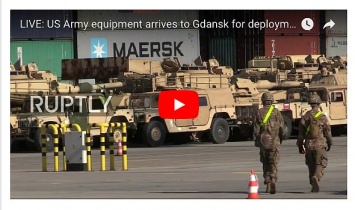 Более тысячи единиц военной техники США прибыло в Польшу (видео)