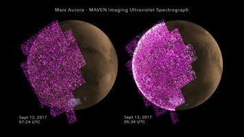 NASA опубликовало фото мощнейшего сияния на Марсе