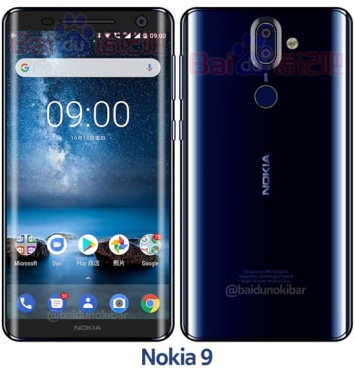 Опубликован снимок Nokia 9 в глянцевом синем цвете