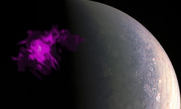 NASA гадает об источнике странного сияния на Юпитере: видео