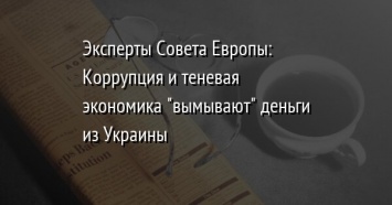 Эксперты Совета Европы: Коррупция и теневая экономика "вымывают" деньги из Украины