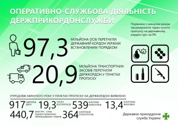 Пограничники Украины в 2017 году изъяли 917 единиц оружия и почти тонну наркотиков