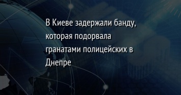 В Киеве задержали банду, которая подорвала гранатами полицейских в Днепре