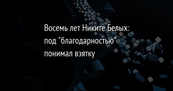 Восемь лет Никите Белых: под "благодарностью" понимал взятку