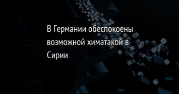 В Германии обеспокоены возможной химатакой в Сирии