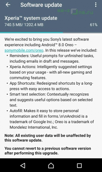 Sony Xperia X и Xperia X Compact обновляются до Android 8.0 Oreo