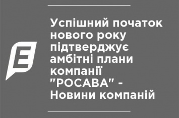 Успешное начало нового года подтверждает амбициозные планы компании "РОСАВА" - Новости компаний