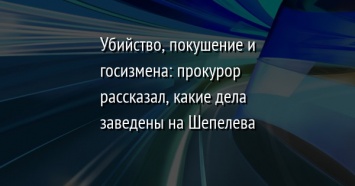 Убийство, покушение и госизмена: прокурор рассказал, какие дела заведены на Шепелева