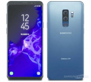 Фото Samsung Galaxy S9 Plus в корпусе голубого цвета