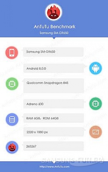 Samsung Galaxy S9 Plus на базе процессора Snapdragon 845 прошел тест AnTuTu