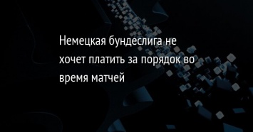 Немецкая бундеслига не хочет платить за порядок во время матчей