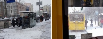 Троллейбусы и остановка: киевляне заметили старую транспортную традицию