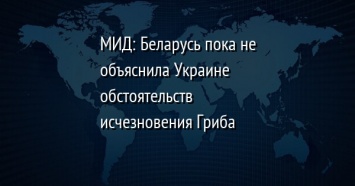 МИД: Беларусь пока не объяснила Украине обстоятельств исчезновения Гриба