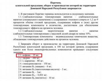 В «ДНР» говорят о саботаже: запрет на слабоалкогольные энергетики так и не начал действовать
