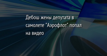 Дебош жены депутата в самолете "Аэрофлот" попал на видео