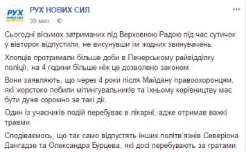 Восьмерых задержанных под Радой в столкновениях с полицией отпустили, один остается в больнице