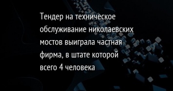 Тендер на техническое обслуживание николаевских мостов выиграла частная фирма, в штате которой всего 4 человека