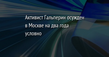 Активист Гальперин осужден в Москве на два года условно