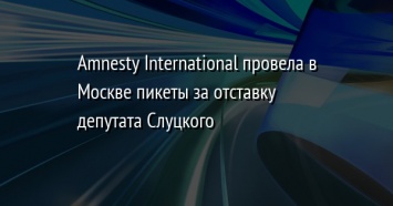 Amnesty International провела в Москве пикеты за отставку депутата Слуцкого