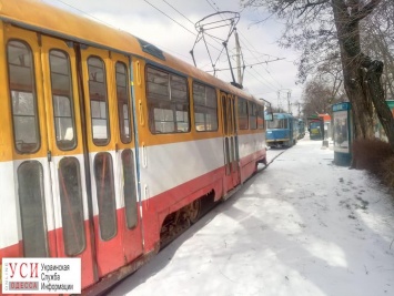 6-я ст. Большого Фонтана: авария на трамвайных путях в Одессе