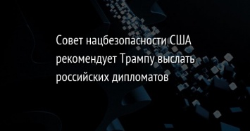 Совет нацбезопасности США рекомендует Трампу выслать российских дипломатов