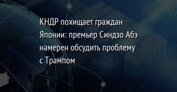 КНДР похищает граждан Японии: премьер Синдзо Абэ намерен обсудить проблему с Трампом