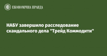 НАБУ завершило расследование скандального дела "Трейд Коммодити"