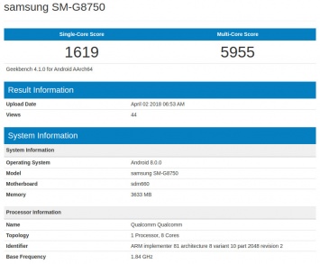 На портале Geekbench появилась информация о младшей модели Galaxy S9 mini