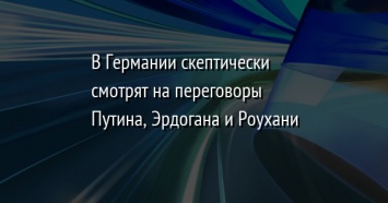 В Германии скептически смотрят на переговоры Путина, Эрдогана и Роухани