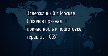 Задержанный в Москве Соколов признал причастность к подготовке терактов - СБУ