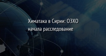 Химатака в Сирии: ОЗХО начала расследование