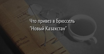 Что привез в Брюссель "Новый Казахстан"