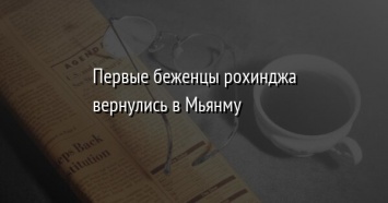 Первые беженцы рохинджа вернулись в Мьянму