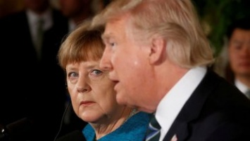 Псоел доброго Макрона к Трампу летит злая Меркель