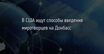 В США ищут способы введения миротворцев на Донбасс