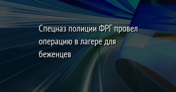 Спецназ полиции ФРГ провел операцию в лагере для беженцев