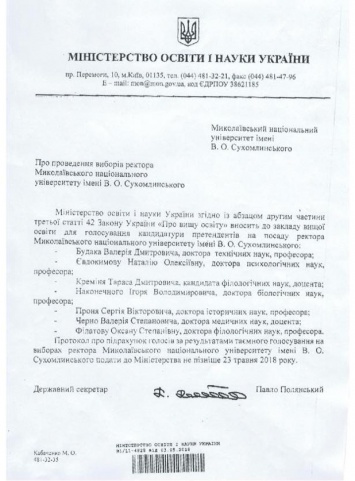 В Николаевской «Сухомлинке» объявили выборы ректора - среди кандидатов нардеп Креминь