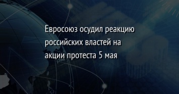 Евросоюз осудил реакцию российских властей на акции протеста 5 мая