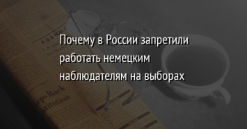 Почему в России запретили работать немецким наблюдателям на выборах