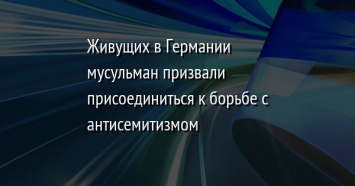 Живущих в Германии мусульман призвали присоединиться к борьбе с антисемитизмом