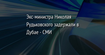 Экс-министра Николая Рудьковского задержали в Дубае - СМИ