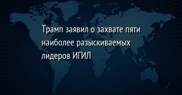 Трамп заявил о захвате пяти наиболее разыскиваемых лидеров ИГИЛ