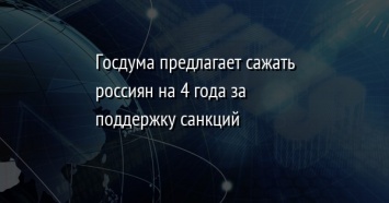 Госдума предлагает сажать россиян на 4 года за поддержку санкций