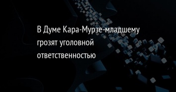 В Думе Кара-Мурзе-младшему грозят уголовной ответственностью