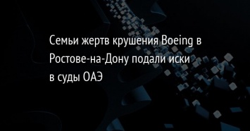 Семьи жертв крушения Boeing в Ростове-на-Дону подали иски в суды ОАЭ