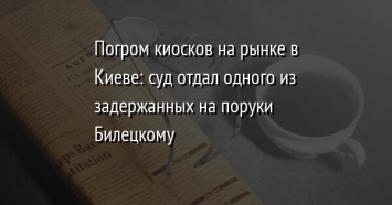 Погром киосков на рынке в Киеве: суд отдал одного из задержанных на поруки Билецкому