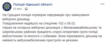 Под Одессой полиция ищет взрывчатку на четырех избирательных участках